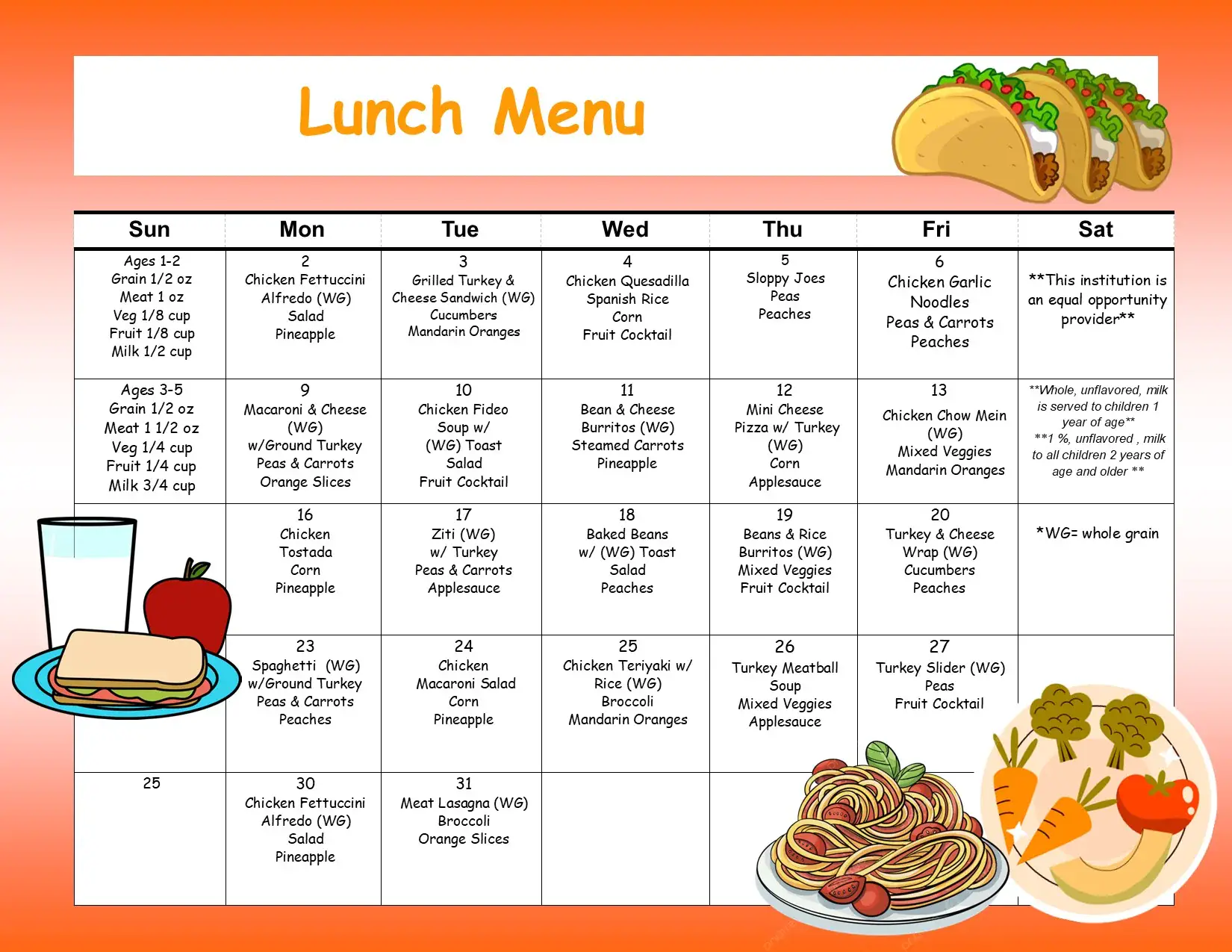 What's for Lunch? Meals and Snacks at a Garden Grove Preschool