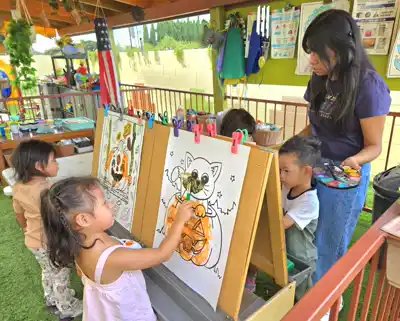 Outdoor Art Program at OC Kids Preschool Garden Grove Montessori