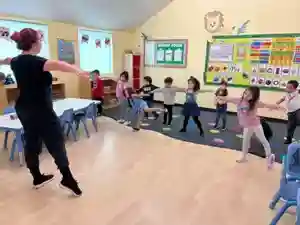 Dance and fitness enrichment class at OC Kids Preschool