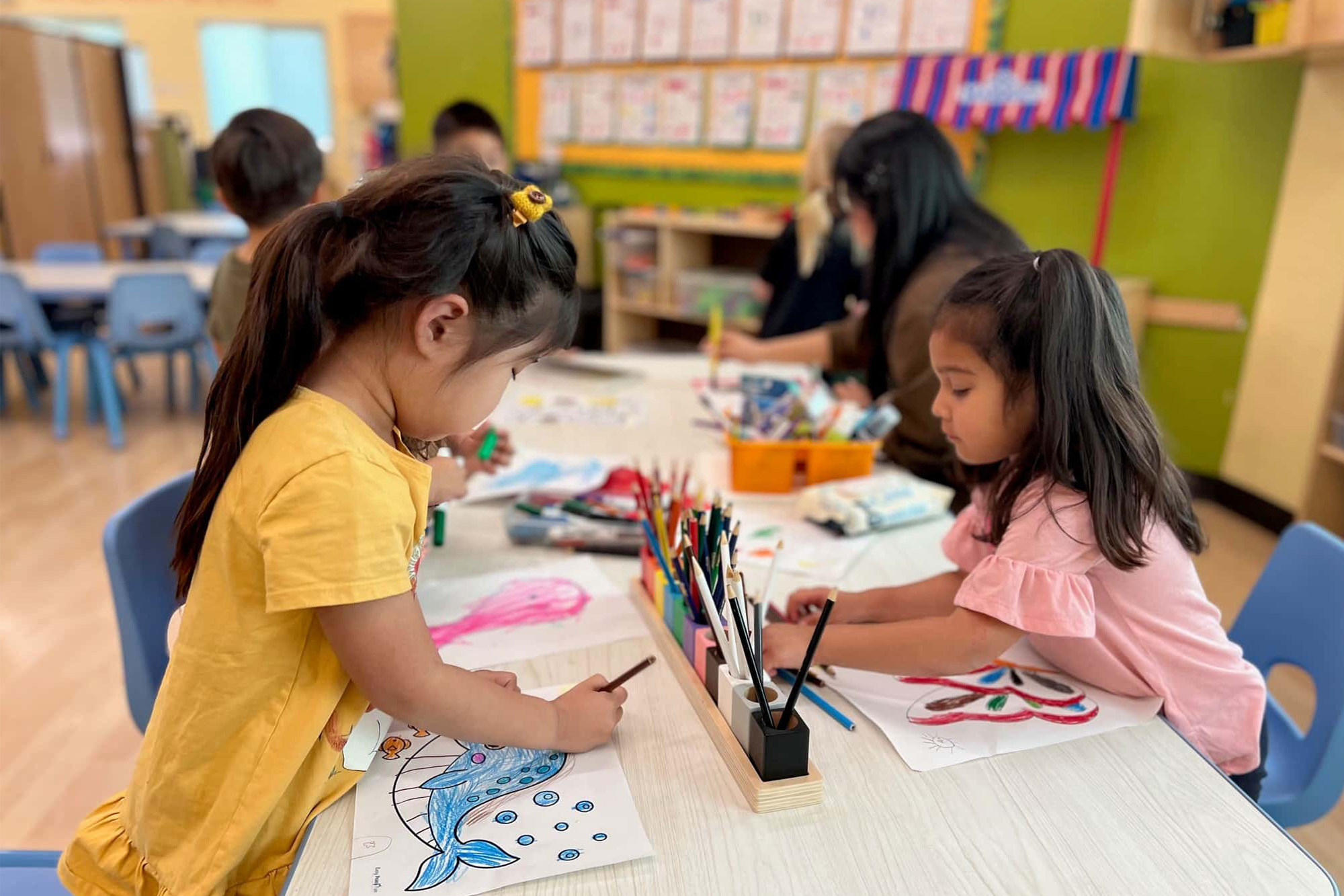 Pre-Kindergarten children learning and playing at Anaheim Preschool